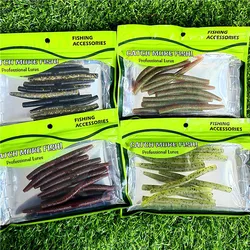 SWOLFY 40pcs High Density Senko Soft Fishing Lure Worm Baits 80mm 3g 105mm 5.5g Wacky Rig For Bass Fsihing Tackle