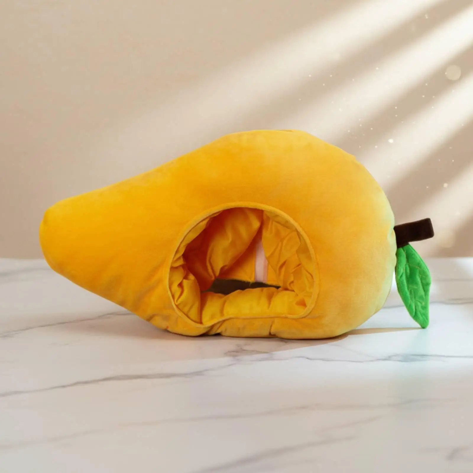 Plush Headgear Novelty Mango Fruit Hat Adjustable Funny Adult Headwear Festival Party Cone Hat for Halloween