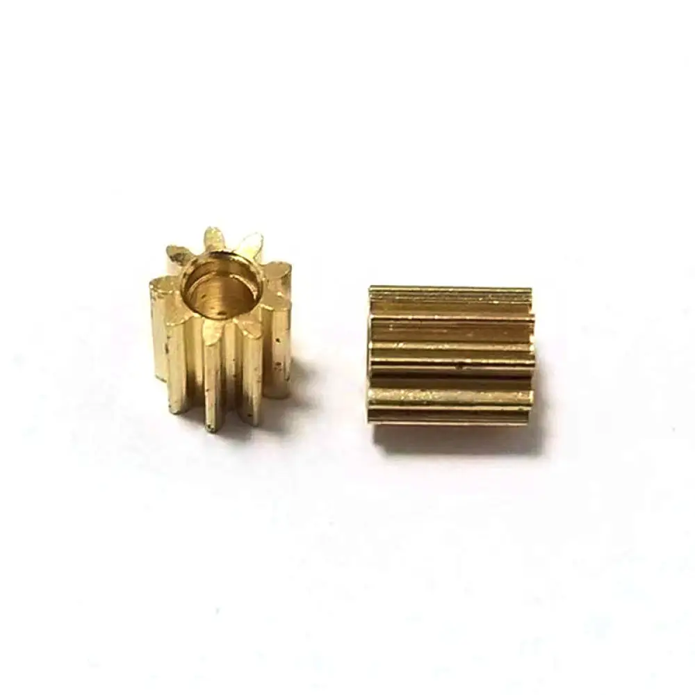 9 Tooth Brass Spur Gear 0 4 Module 2mm Hole Tight Fit Coupling Accessory For Miniature Mechanical Drive Systems
