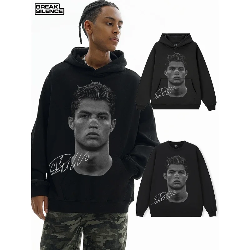 Cristiano Ronaldo Football Superstar round Neck Hooded Sweater