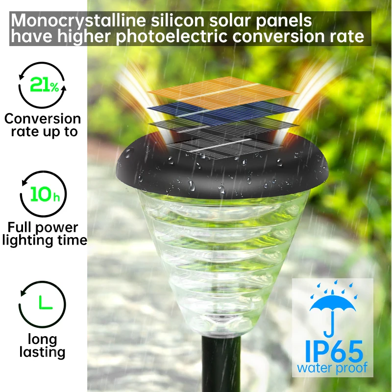 Lampes de chemin solaires étanches à LED, éclairage de jardin extérieur, lumières de paysage décoratives RVB pour pelouses