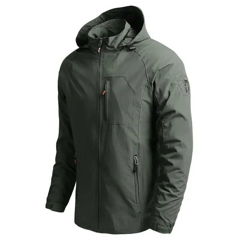 

Men's Jackets Waterproof Military Hooded Jacket Windbreaker Outdoor Camping Sports Elastic Coat Male Clothing Thin Overcoat