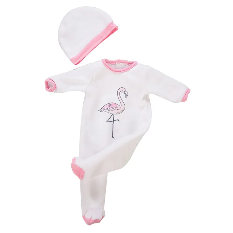 Boneca Reborn Realista de 43cm (18 polegadas) com Roupa Branca de Peça Única Estilo Animal de Desenho Animado