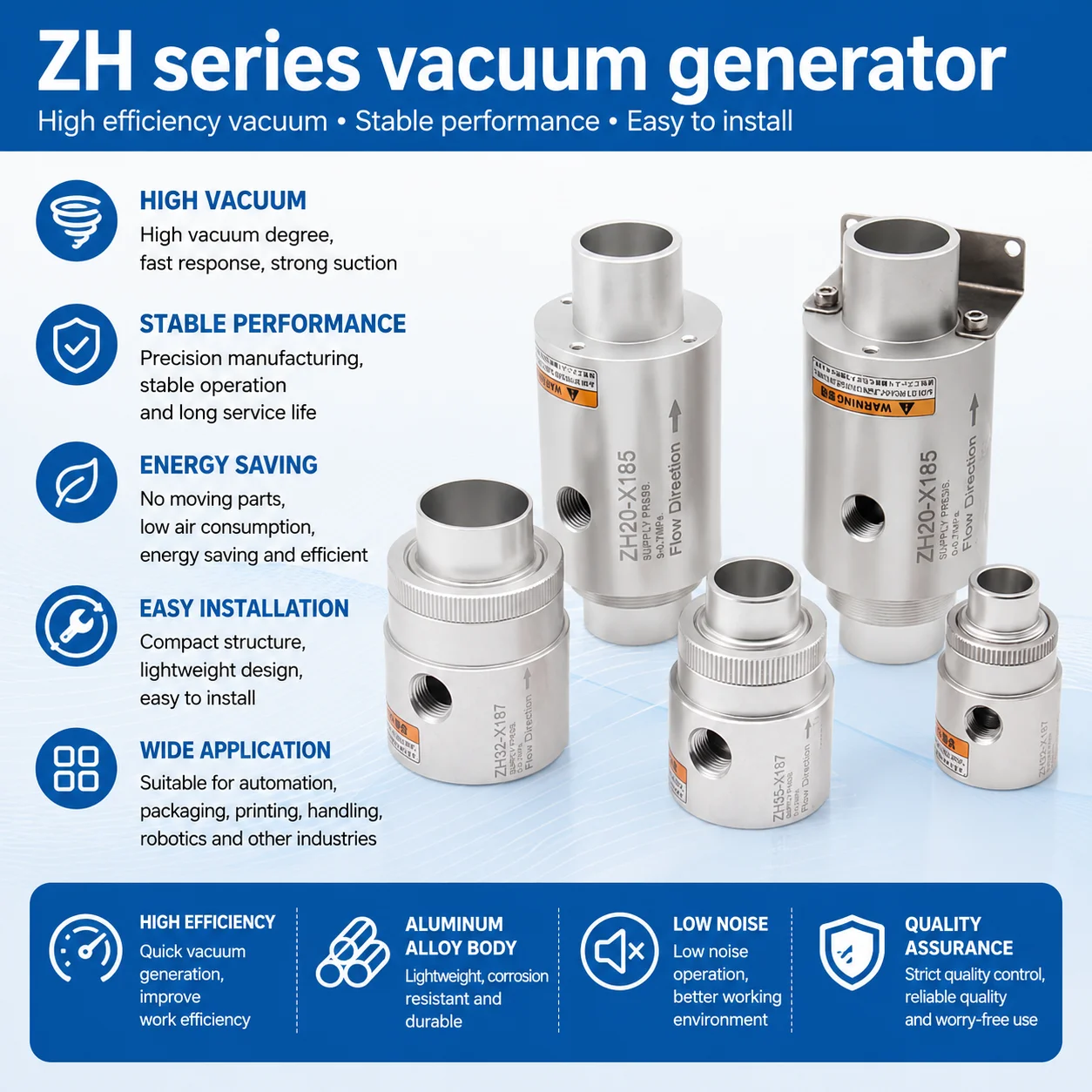 LT32A Pneumatic Vacuum Conveyor Generator Air Amplifier ZH10 Pneumatic Feeding Machine Vacuum Generator for Powder Granules