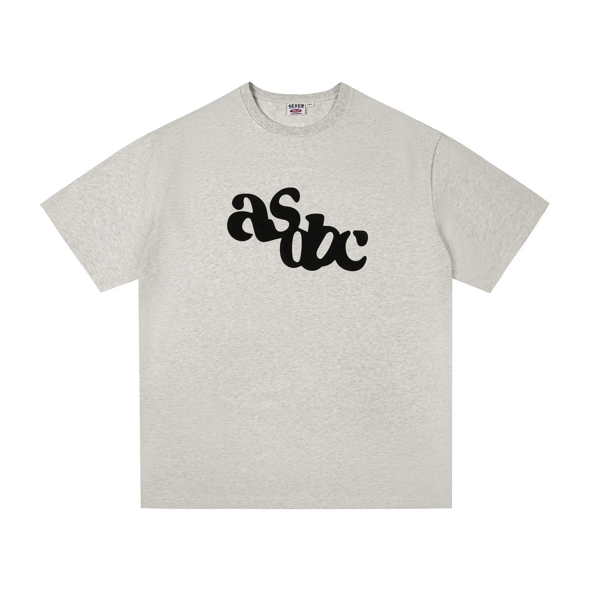 Camiseta de manga curta com estampa de letras americanas de algodão puro solta casual versátil para homens e mulheres casal