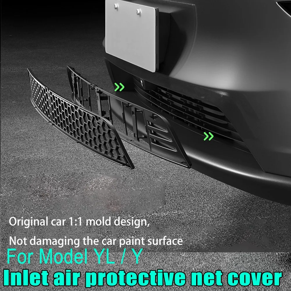 Bug Screen Water Deflector for Tesla Y/ YL /3 Air Intake Mesh Cover Washable Detachable Quick Release Button Auto Part