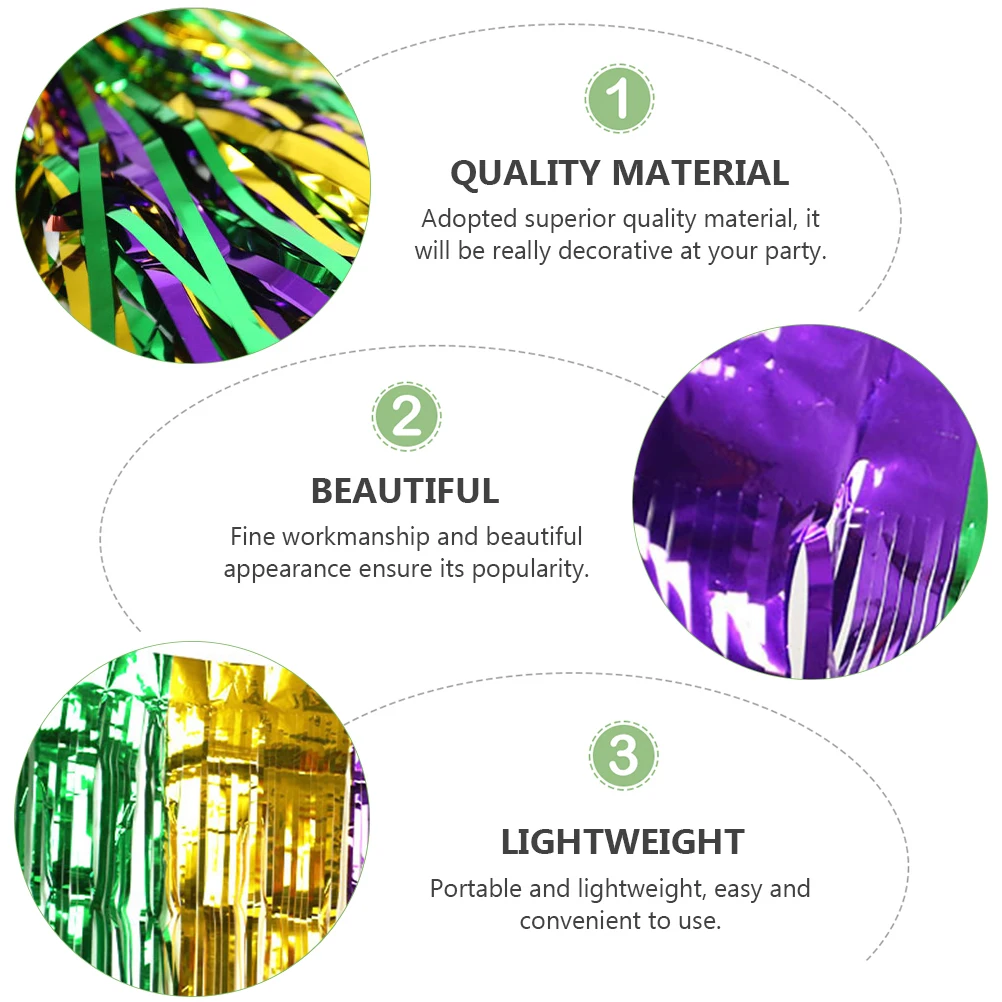 

2pcs Colorful Table Curtains 3M Tassel Garland Hanging Party Background Carnival Decorations Lightweight Portable