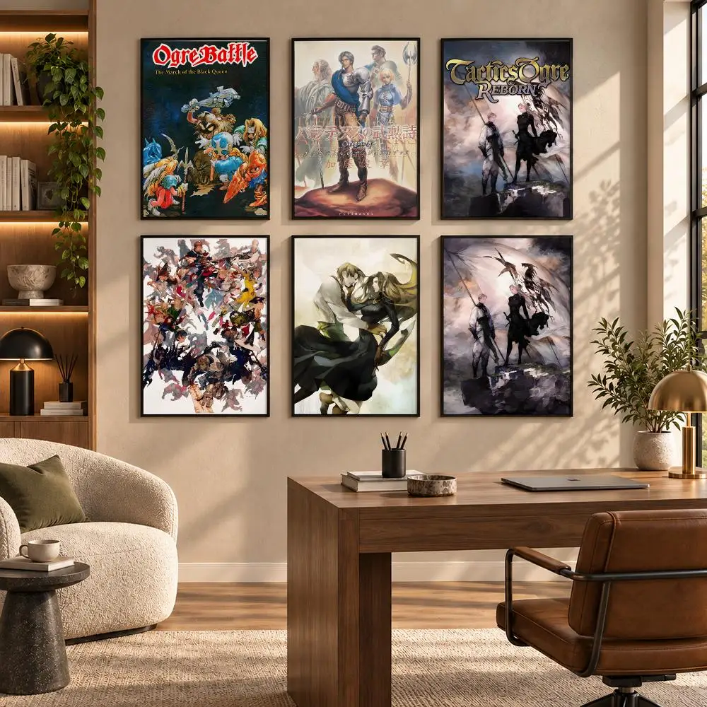 Tactical role-playing game RTS O-Ogre Battle Poster Self-adhesive Art Waterproof Paper Sticker Coffee House Bar Room Wall Decor
