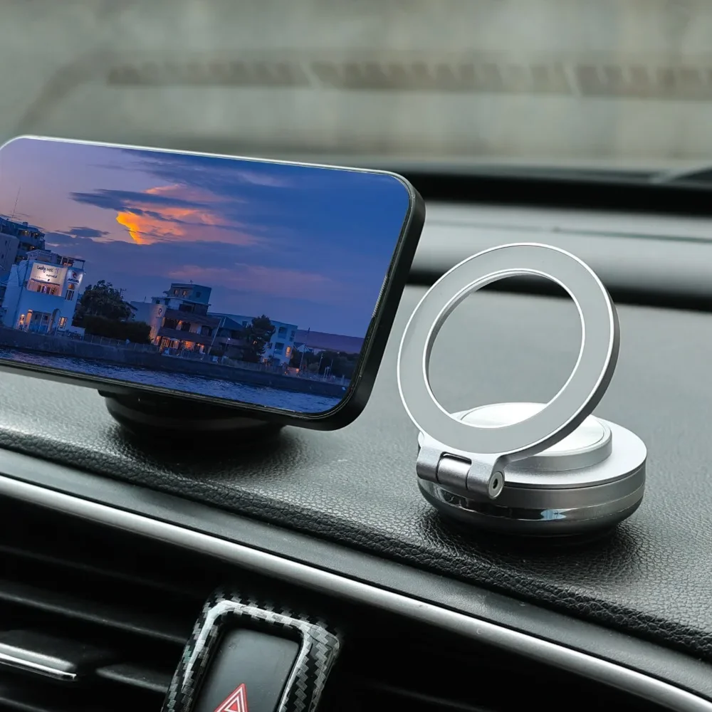 

Car Phone Holder Vacuum Suction GPS Stand 360° Rotatable Car Dashboard Windshield Intelligent Vacuum Adsorption Magnetic Bracket