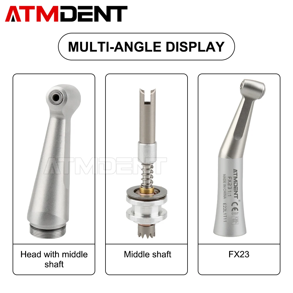 Dental Low Speed Contra Angle Straight Nose Cone Air Motor 2 / 4 Holes Low Speed Handpiece External Water Spray