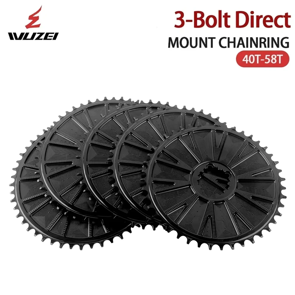 WUZEI 3-Bolt Closed Chainring 4.2mm Offest 40-58T ChainWheel 9/10/11S Narrow Wide Direct Mount Sprocket Incompatible AXS Chain