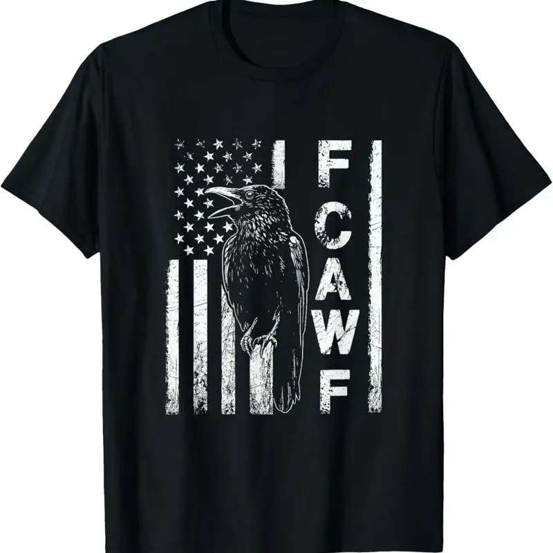

Funny F CAW F Crow with USA Glag Bird Lovers Nature Unisex T-Shirt