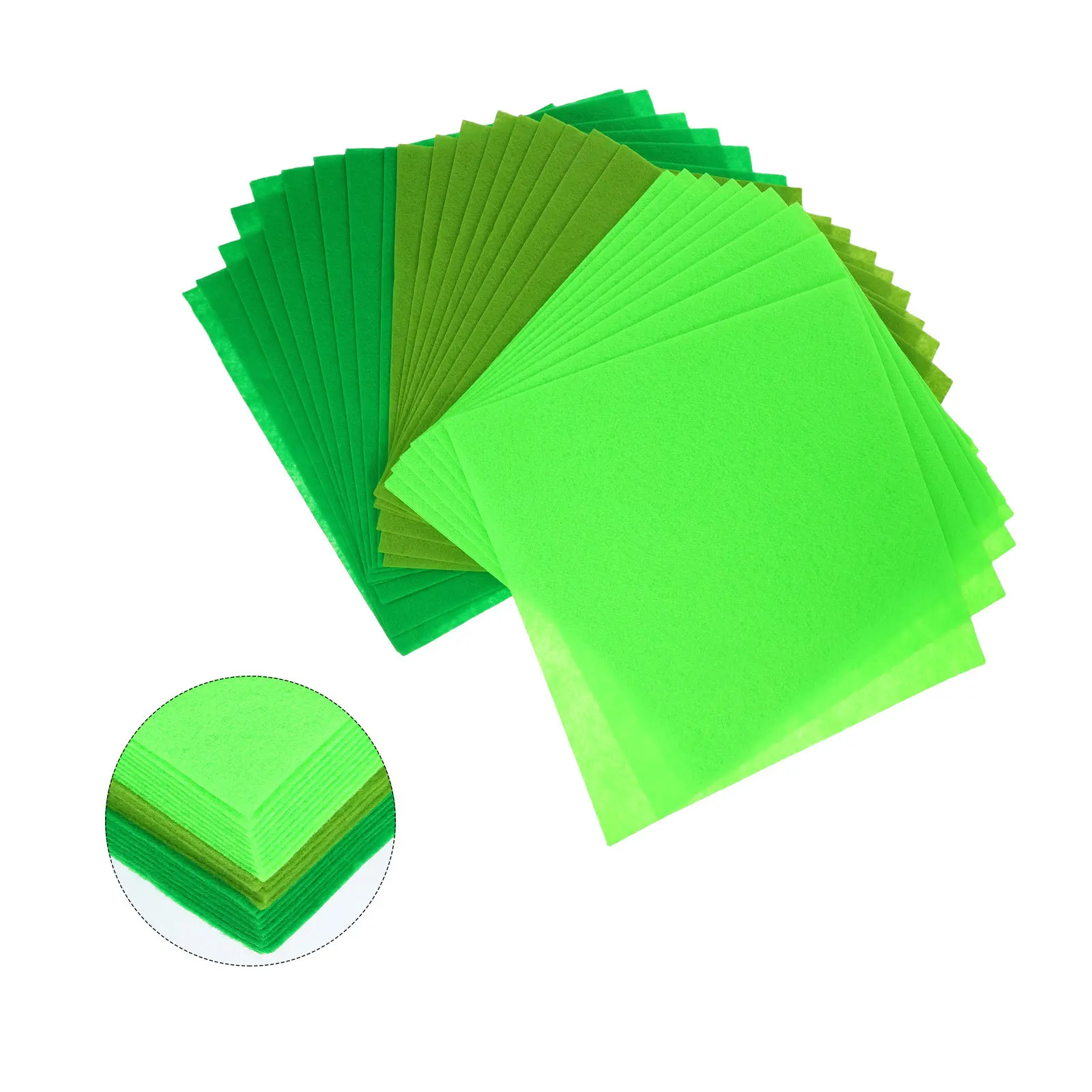 

30Pcs Green Felt Fabric Sheets Soft Flexible DIY Squares for Handmade Crafts Halloween Christmas Autumn Decorations