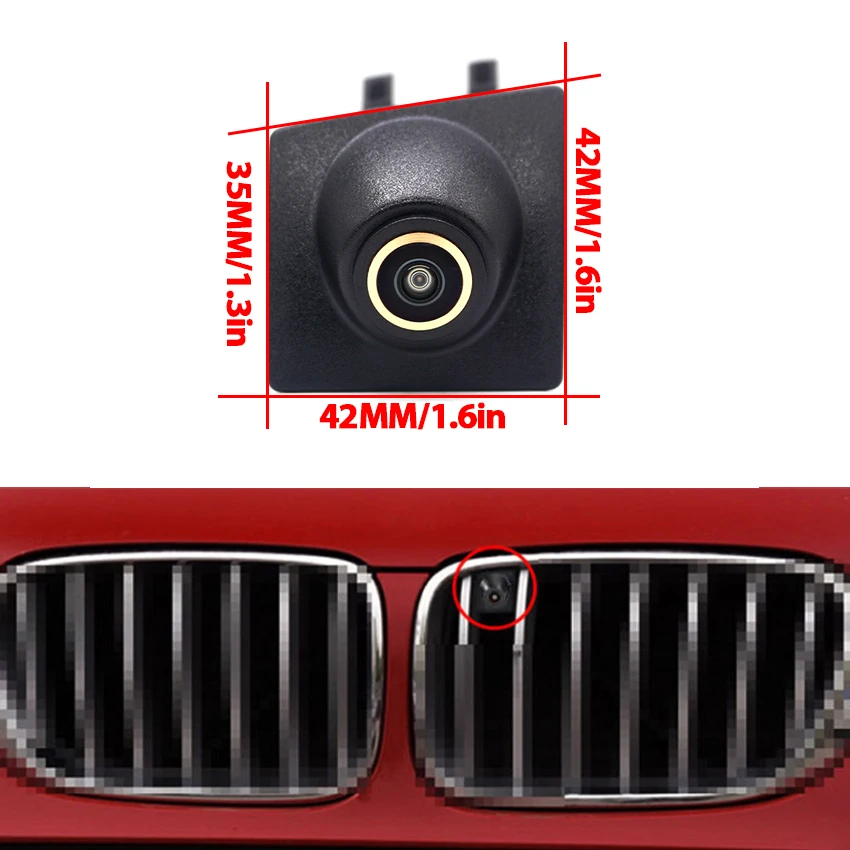 Car Front View Camera 170° Fisheye Golden Lens AHD CVBS 1920x1080P Waterproof For BMW X3 X4 F25 F26 2011~2016 2017 Accessories