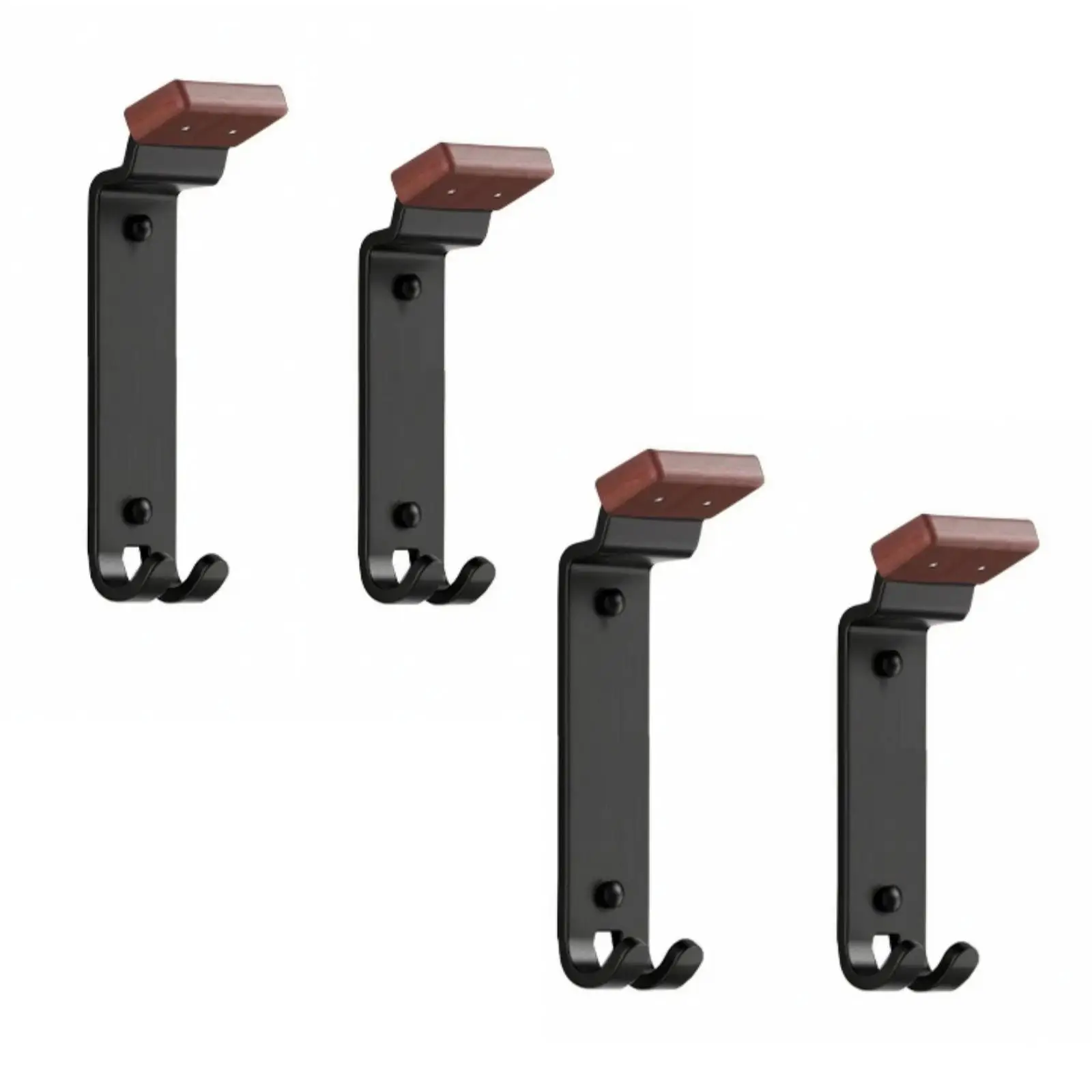 Carbon Steel Wall Mounted Cap Rack Helmet Storage with Beechwood Shelf and Two Hooks for Garage Entryway Bedroom