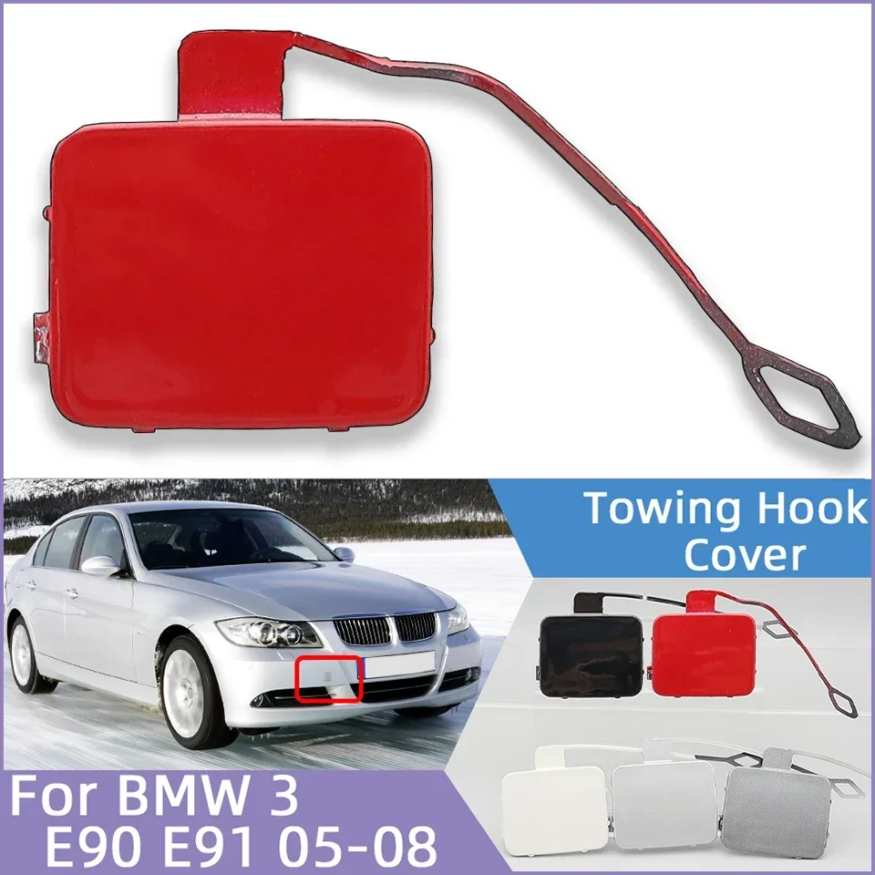 

Car Front Bumper Tow Hook Eye Cover Cap For BMW 3 2005 2006 2007 2008 E90 E91 318 320 325 330 Towing Hauling Lid Painted Trim