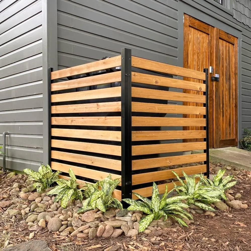 

Privacy Screens EC18009 Charleston Wood Outdoor Privacy Fence Screen Slatted No-Dig Kit 38" W x 42" H, 2 Panels