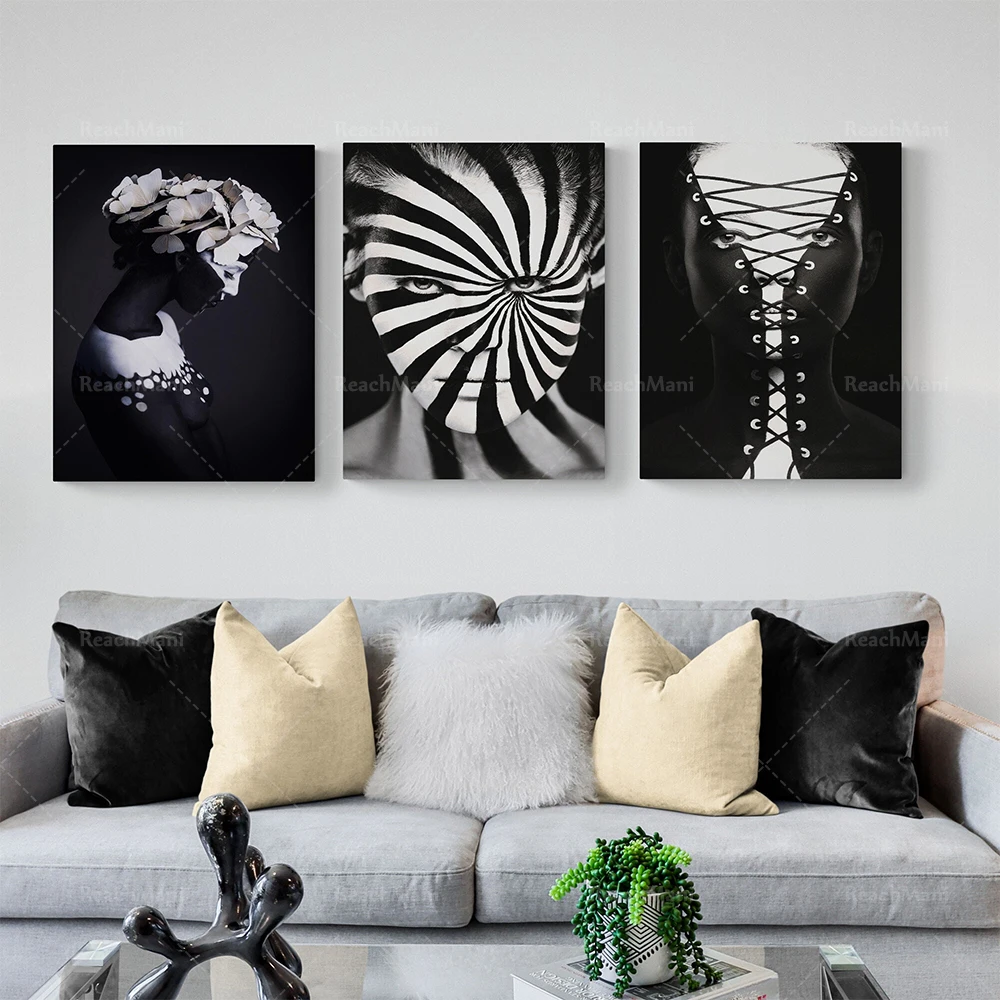 black and white metaphor; hand scroll; love canvas art oil painting wall art romantic picture poster home decor