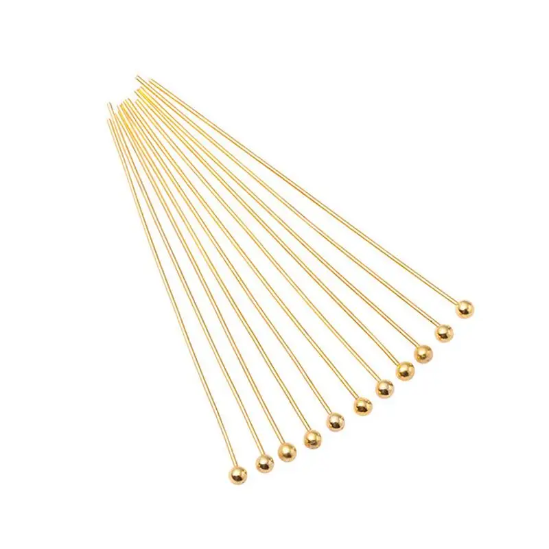 200Pcs Gold Silver Tone Rust Resistant Metal Ball Head Pins For DIY Handmade Earring Necklace Jewelry Craft Making Supply