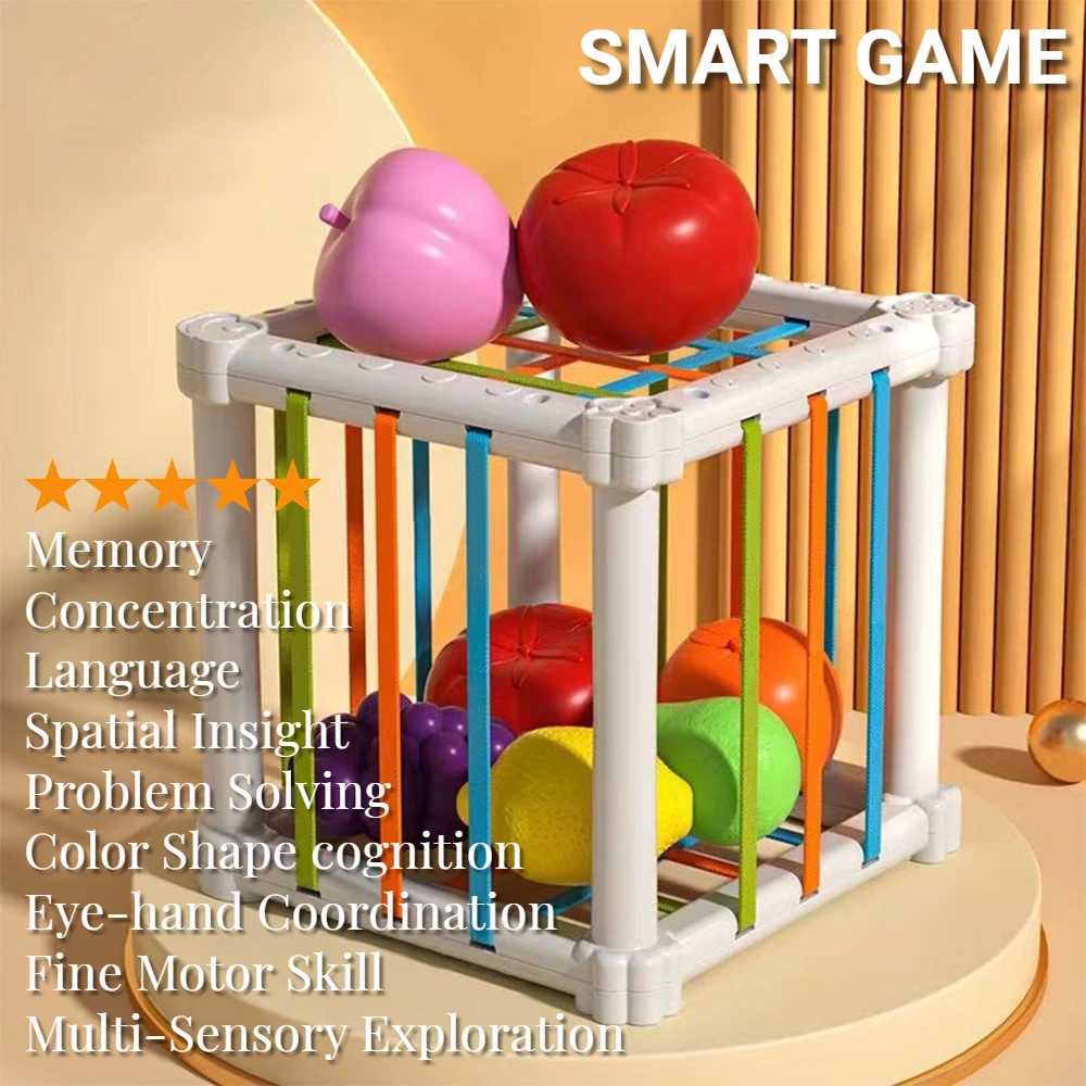 Montessori Baby Toys 0-12 Months Colorful Fruits Sorting Game For Babies Sensory Development Learning Educational Toys Gift