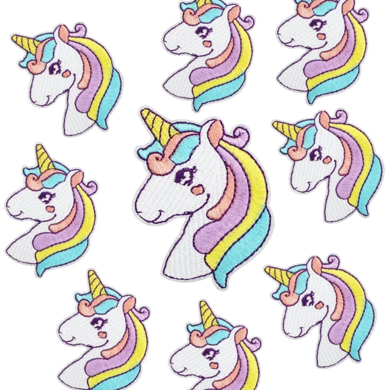 Fantasy Flying Horse Patch Unicorn Corolla Embroidery Cloth Sticker Bag Decoration Chapter Boy Rainbow Diamond Embroider