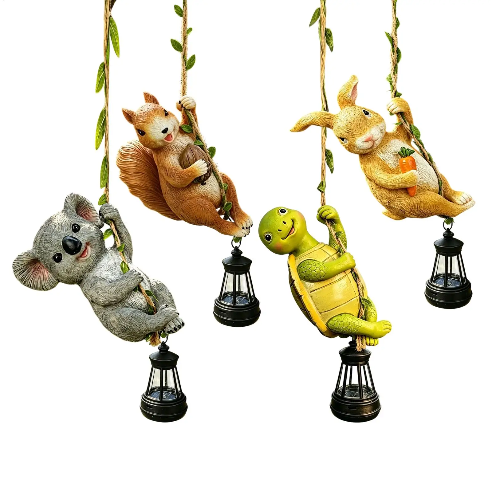 

Solar Powered Simulation Animals Chandeliers Decorative Waterproof Climbing Animal Shape Lantern For Garden Patio Outside