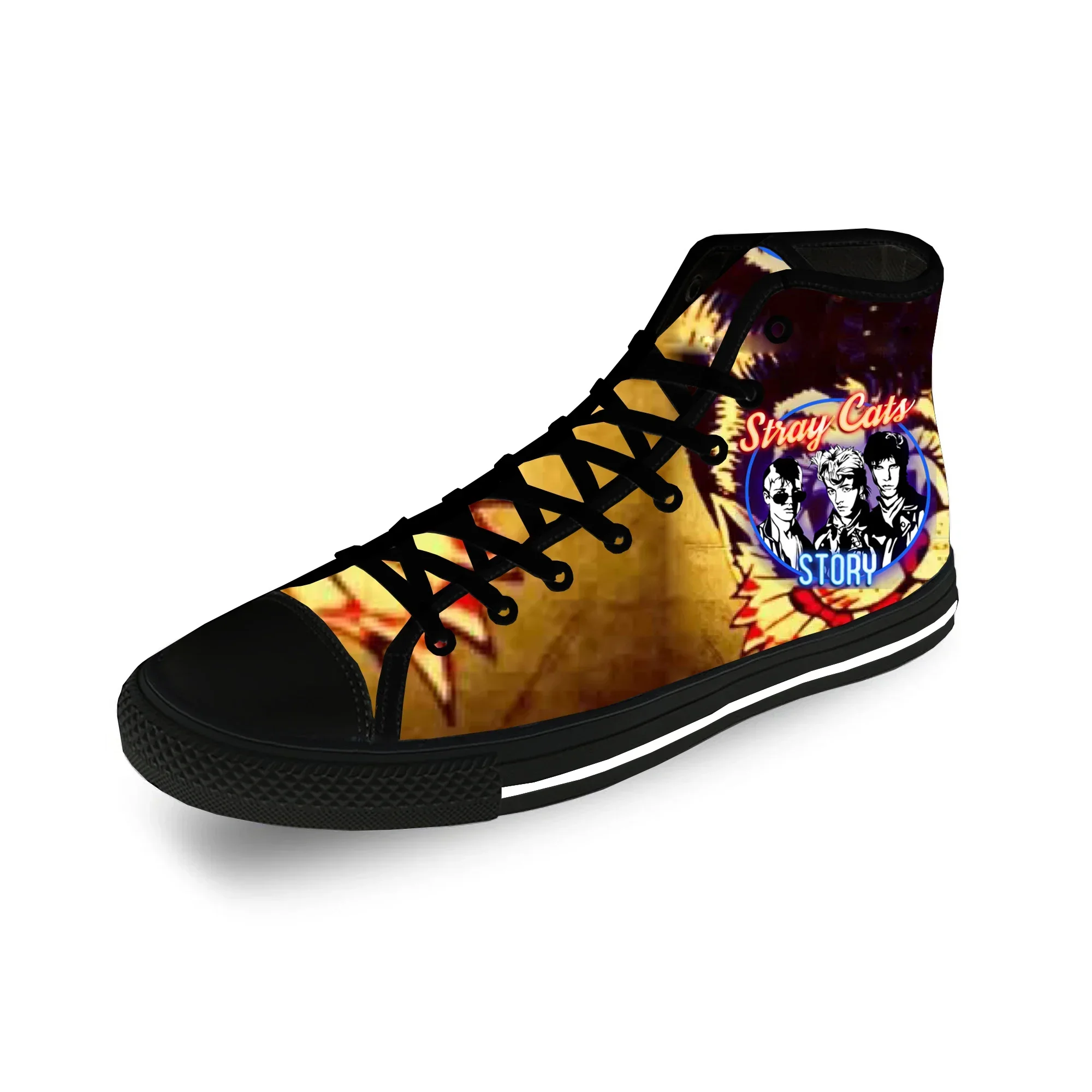 STRAY CATS-zapatillas de deporte altas para hombre y mujer, zapatos informales de lona para correr, Cosplay, transpirables y ligeros