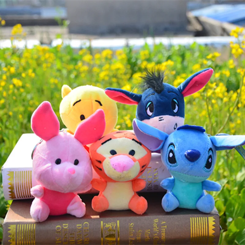 12cm Winnie the Pooh  Lilo Stitch Toys Cute Rabbit Daisy Animal Small Pendant Gifts For Kids