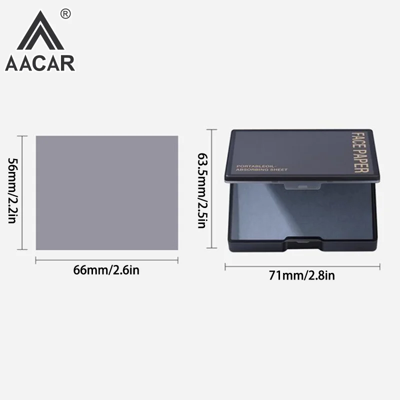 กระดาษซับมันหน้าผสมถ่านไม้ไผ่ 100 ชิ้น พร้อมกระจกและพัฟแต่งหน้า ชุดอุปกรณ์ดูแลผิวหน้าแบบพกพา ช่วยควบคุมความมัน