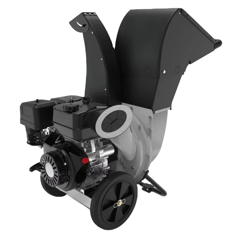 Gasoline powered wood shredder garden shredder