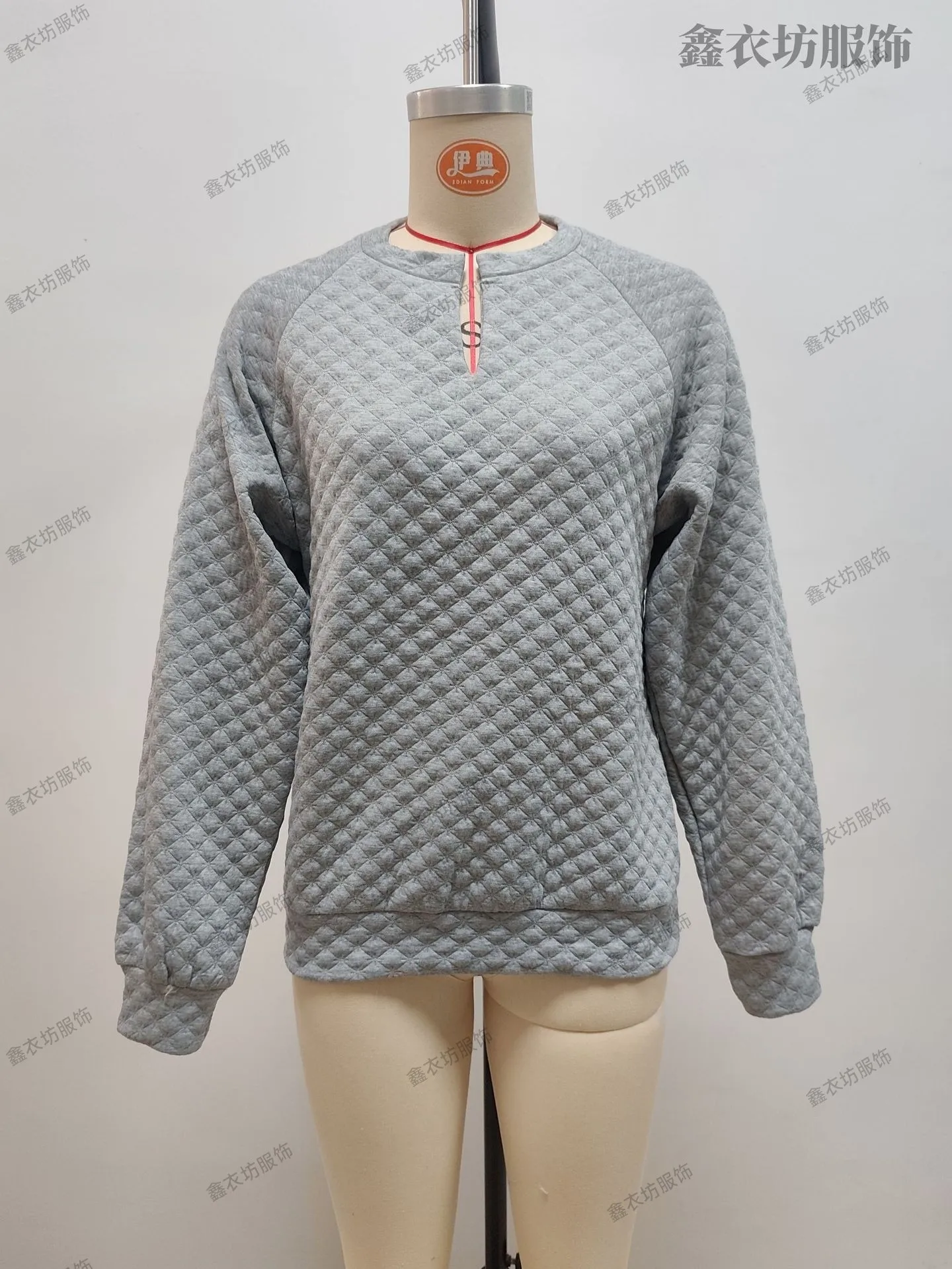 Casual Patchwork Slim Fit Hoodie with Regular Sleeve Elegant Commuter Mid Length Pullover Autumn Long Sleeve V Neck Women Hoodie