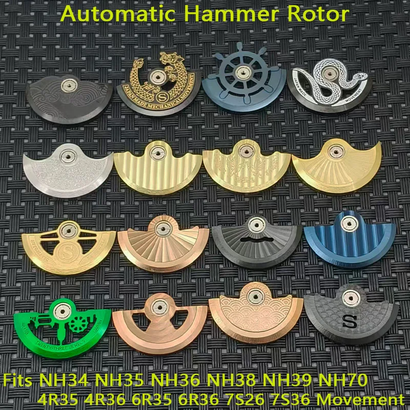 Mod NH35 NH36 Automatic Hammer Rotor Fits NH35 NH36 NH38 4R 7S26 6R Movement Pendulum Weight Watch Mechanical Repair Parts Refit