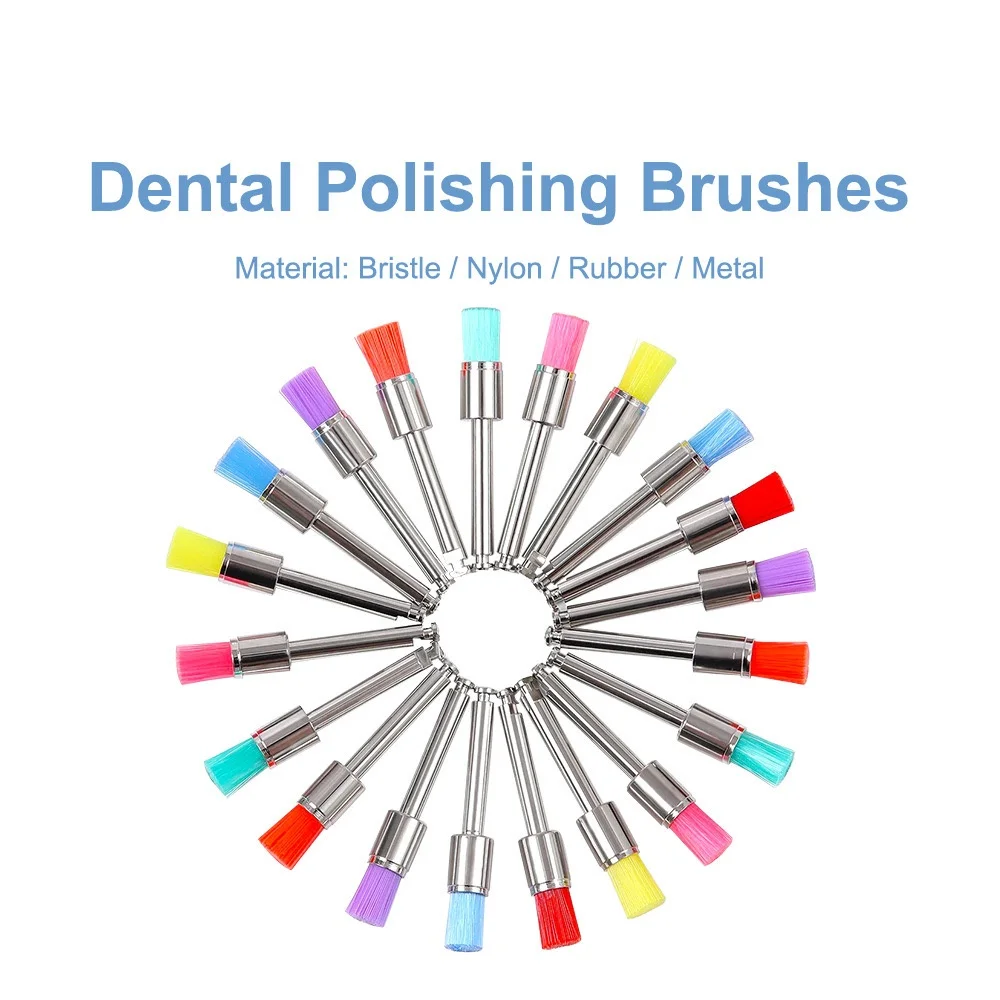 

100pcs/Box Disposable Dental Polisher Nylon Bristle Brush Polishing Polisher Teeth Whitening Prophy Brushes Dentist Tools