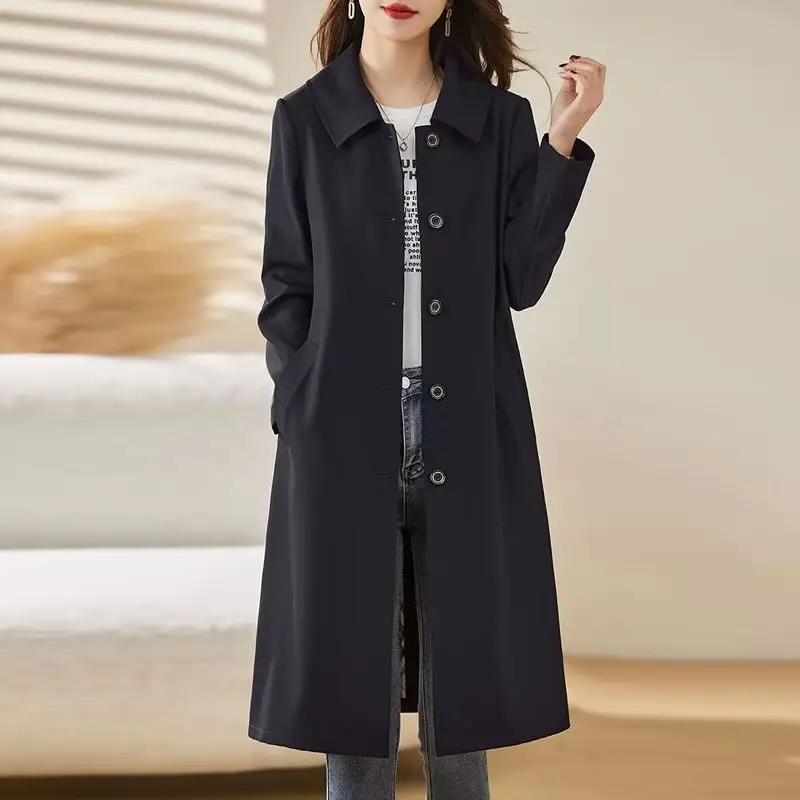 

2026 Spring Autumn New Jacket Female Lining High-Quality Windbreaker Coat Women's Long Fashion Outcoat Temperament Overcoat Coat