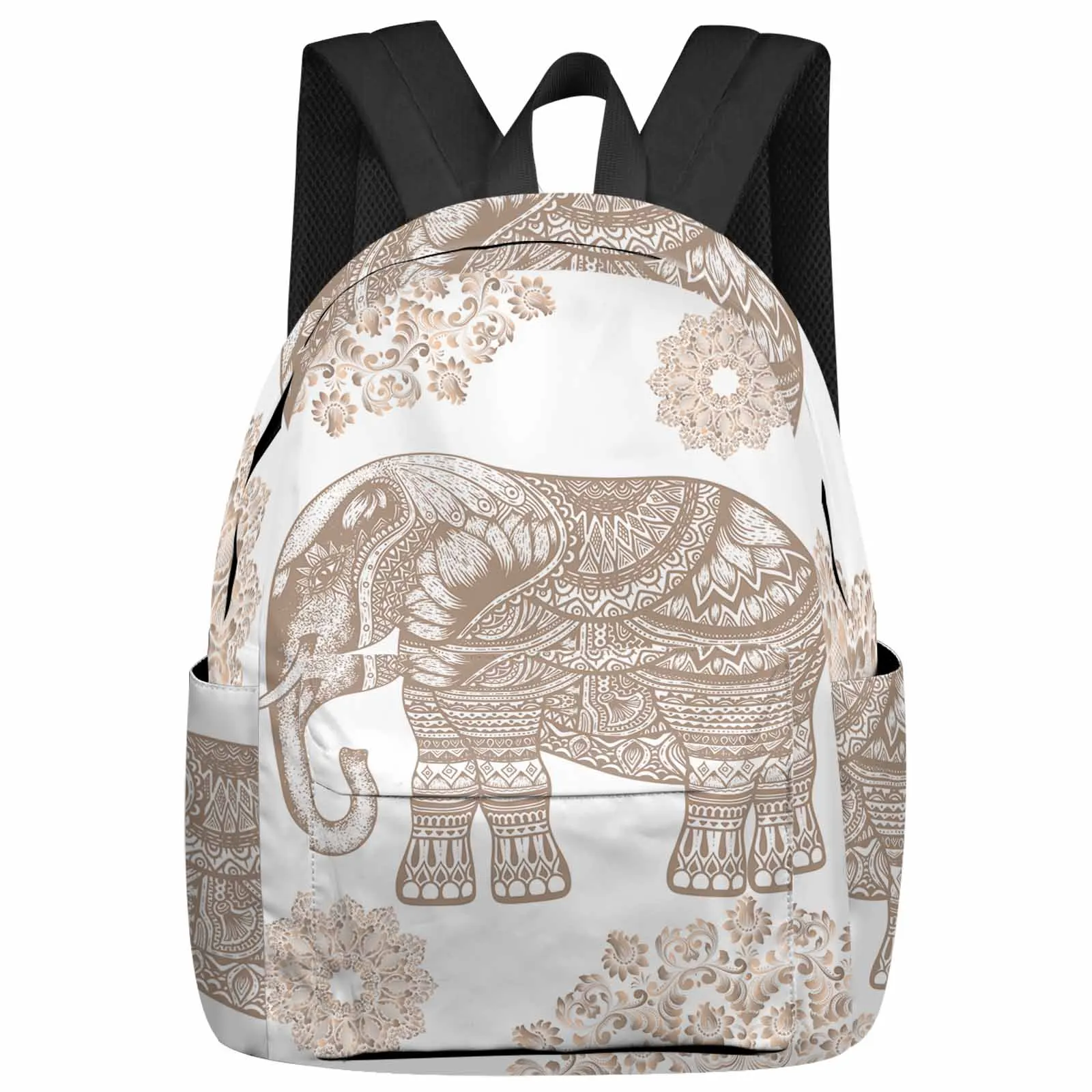 Bohemian Style Elephant Pattern Backpack Teenagers Student School Bags Laptop Custom Backpack for Men Women Travel Bag