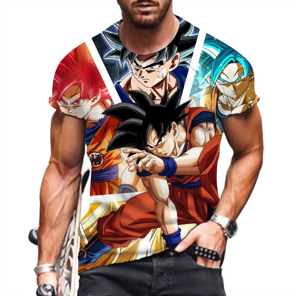 Dragon Ball Z 110-6XL t-shirt uomo Y2k Harajuku Style camicie 2024 abbigliamento Anime Goku Streetwear top t-shirt per bambini