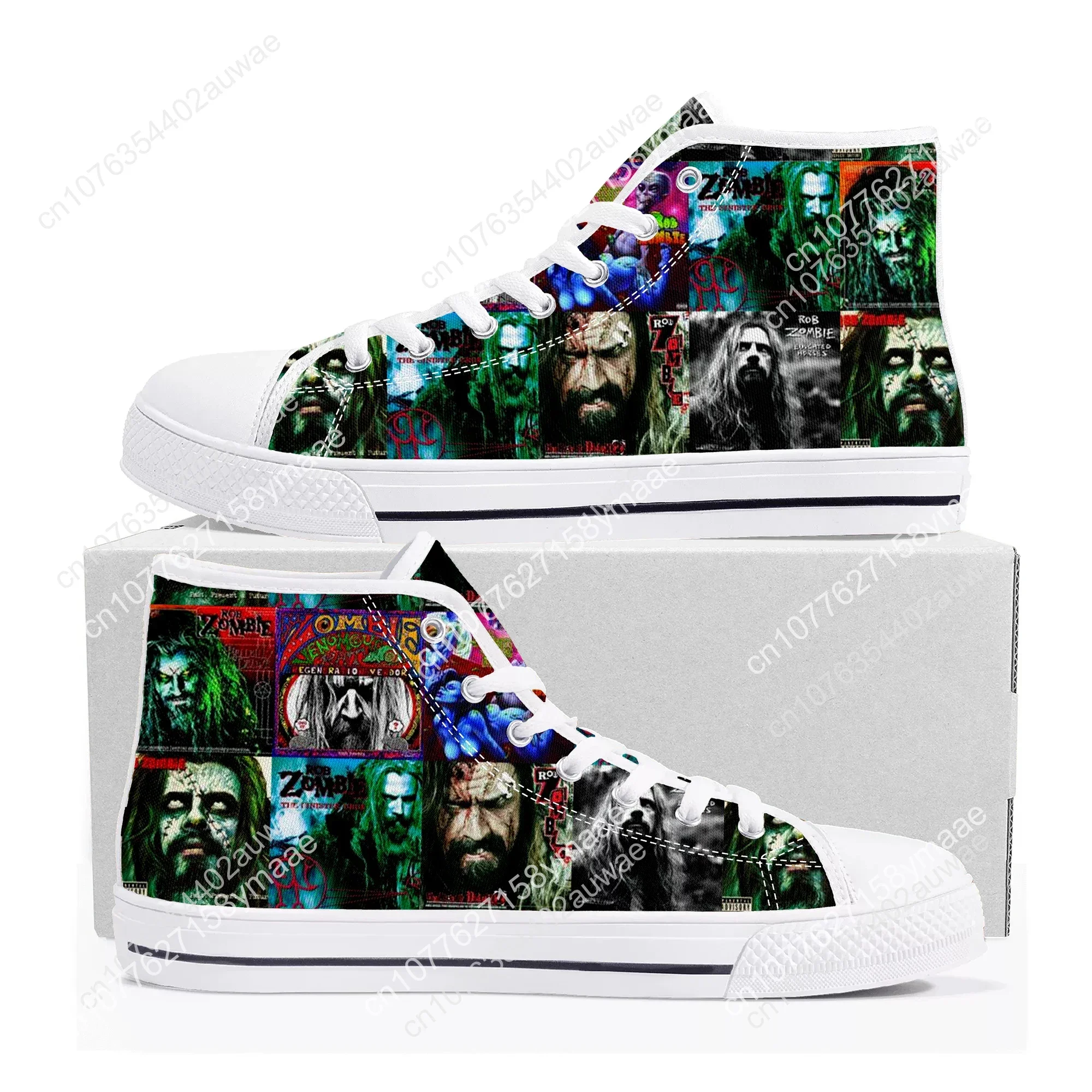 Rob Zombie Rock Singer High Top High Quality Sneakers Men Women Teenager Children Canvas Sneaker Casual Couple Shoes Custom Shoe