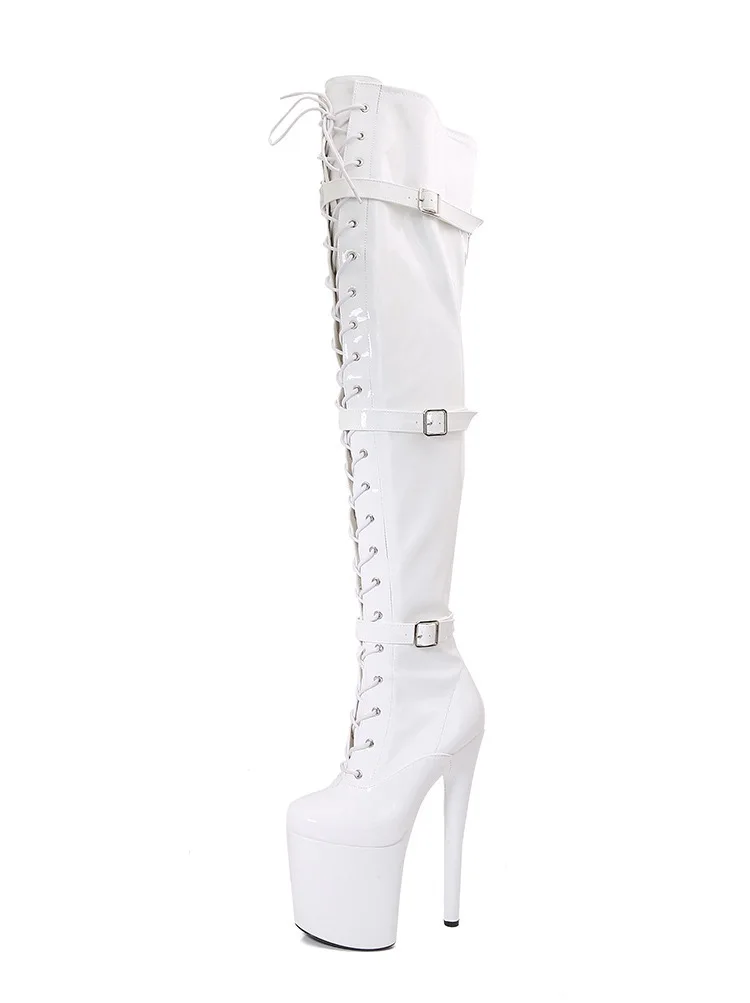 20cm shiny sky-high sexy thigh boots stiletto waterproof platform plus-size nightclub performing pole dance super high heels