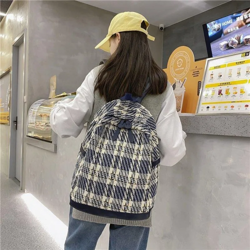 

Vintage Cell Schoolbag Female Ins Forest Series All-match Winter Backpack Simple College Student Campus