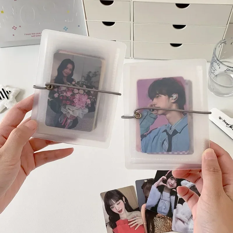 3 Inch Ins Kpop Photocard Collection Transparen White Color Photo Card Holder Large Capacity ID Bank Business Card Cover Case