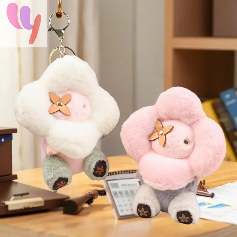 Boneca girassol de pelúcia decorativa para bolsa feminina, carro, mochila como chaveiro 1/2 peças