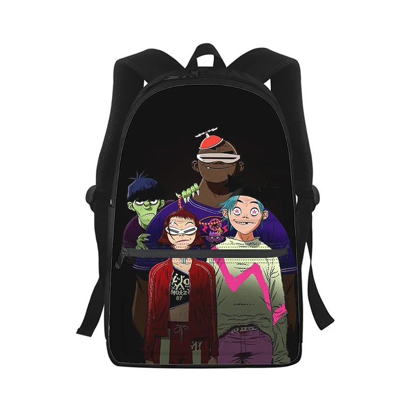 Gorillaz band Pria Wanita ransel cetak 3D tas sekolah pelajar modis ransel Laptop tas bahu perjalanan anak-anak