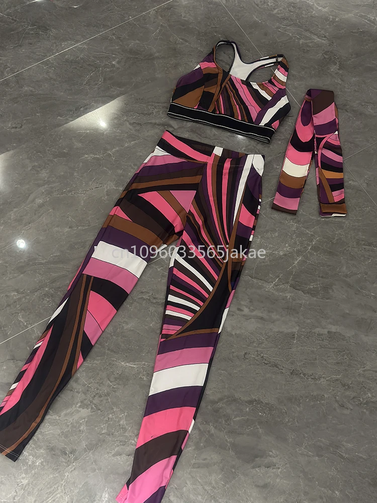 

Faishon Design Lady Scarf Bikini Set Designer Brand 3 Pieces Tank Swimsuits Sexy Yoga Sets