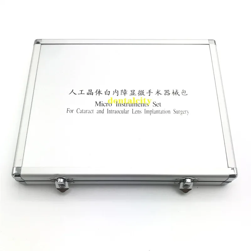 21 SZT. Zestaw okulistyczny z tytanu/stali nierdzewnej, instrumenty okulistyczne, mikro-pęsety, nożyczki, uchwyt na igły, zestaw narzędzi chirurgicznych