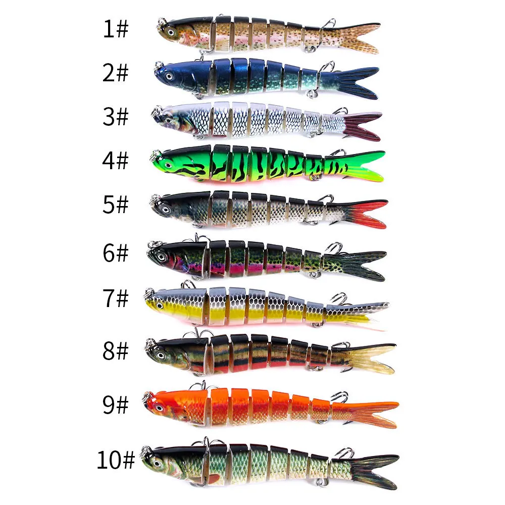 11g Tonące Woblery Przynęty Wędkarskie Przegubowe Crankbait Swimbait 8 Segment Twarda Sztuczna Przynęta Bass Lake Sea Fishing Tackle Lure