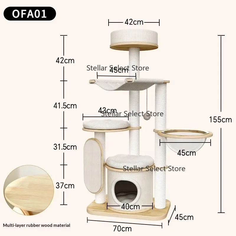All Solid Wood Simple  Climbing Rack & Nest Shelf Space  for Small Apartment Not Occupying Land