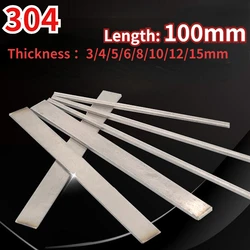 Plaque de barre en acier inoxydable 304, épaisseur 3/4/5/6/8/10/12/15mm largeur 10/15/20/25/30/40/1 pièce 50/60mm longueur 100mm