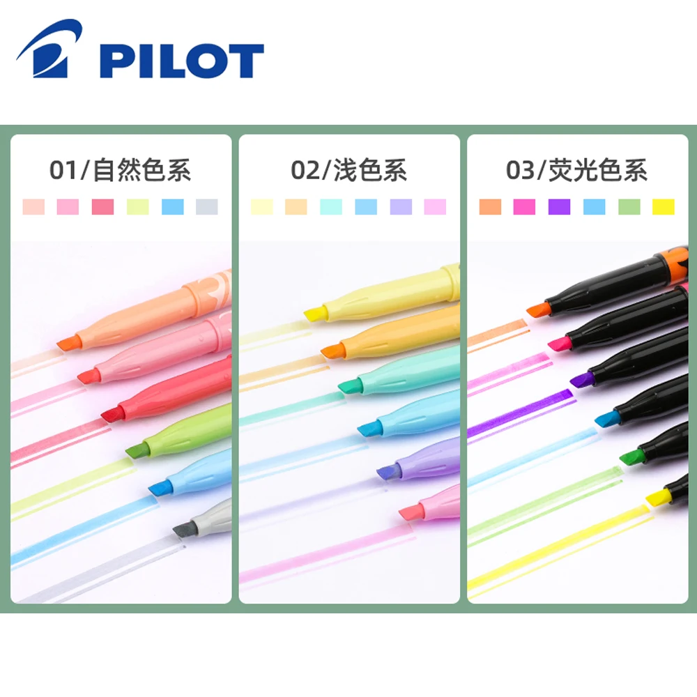 Japan Pilot FRIXION Erasable Pen Pastel Highlighter Set Markers Bookmarks Graffiti Painting SW-FL Art Stationery Marcadores