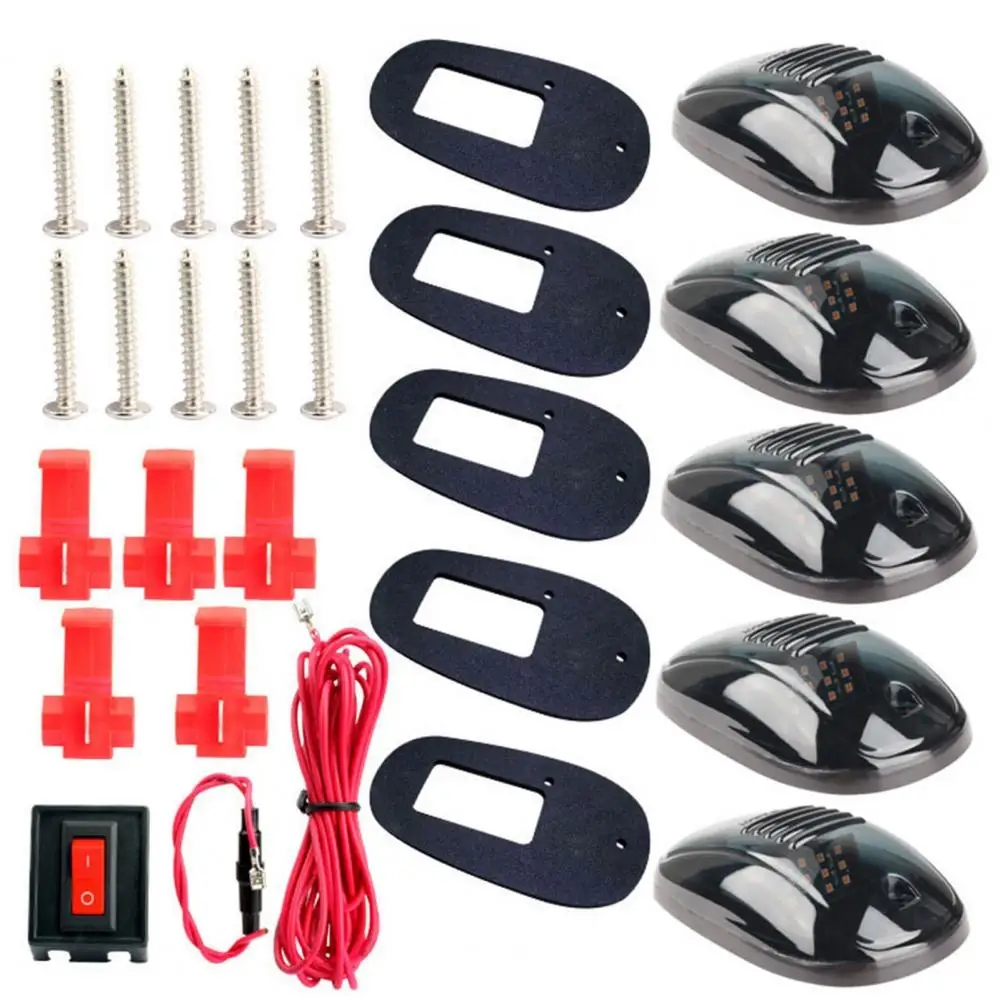 9/16pcs LED Cab Light Wireless Solar Power Cab Light Cab Roof Running Top Marker Light Wire Harness Replacement Car Accessories