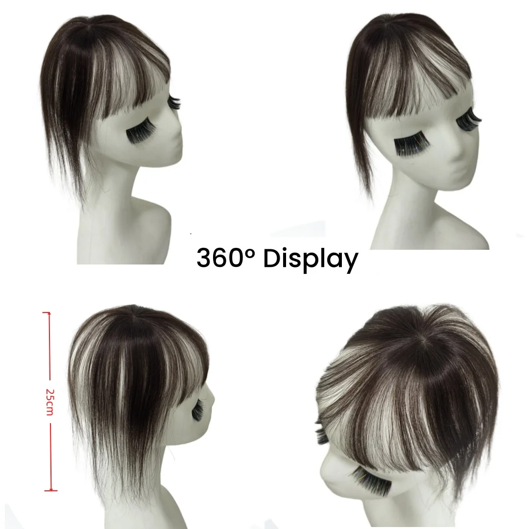 3D-Pony aus Echthaar mit vollständiger Abdeckung, Clips in Haarteilen für Frauen, dünner werdendes Haar, Fransenverlängerungen für den täglichen Gebrauch